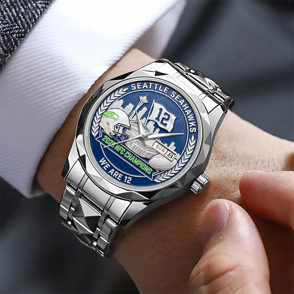 Seattle Seahawks 2025 NFC Champions Alloy Luxury Quartz Watch - MAITM14618