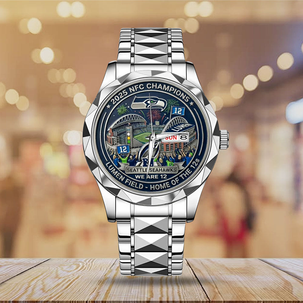 Seattle Seahawks 2025 NFC Champions Alloy Luxury Quartz Watch - MAITM14619