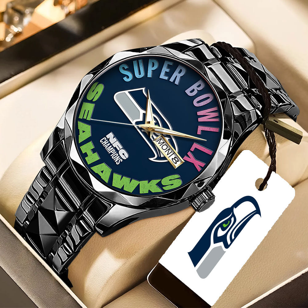 Seattle Seahawks 2025 NFC Champions Alloy Luxury Quartz Watch - TANTN20638