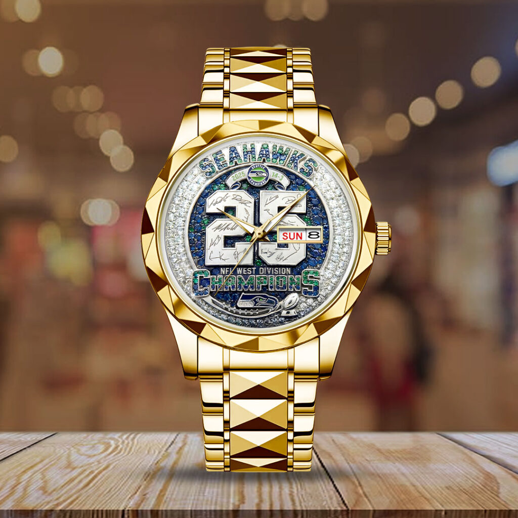 Seattle Seahawks 2025 NFC West Champions Alloy Luxury Quartz Watch - HOATT15764