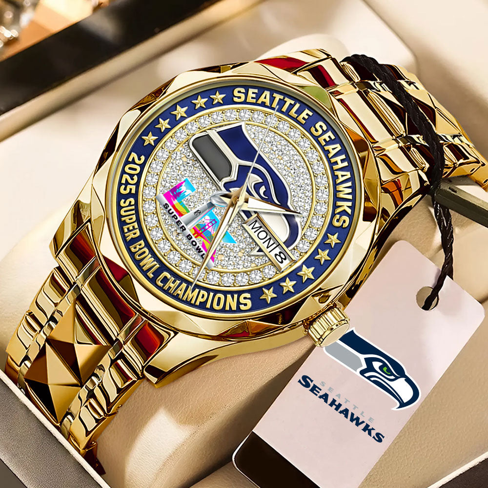 Seattle Seahawks 2025 Super Bowl LX Champions Alloy Luxury Quartz Watch - TMTHU3888