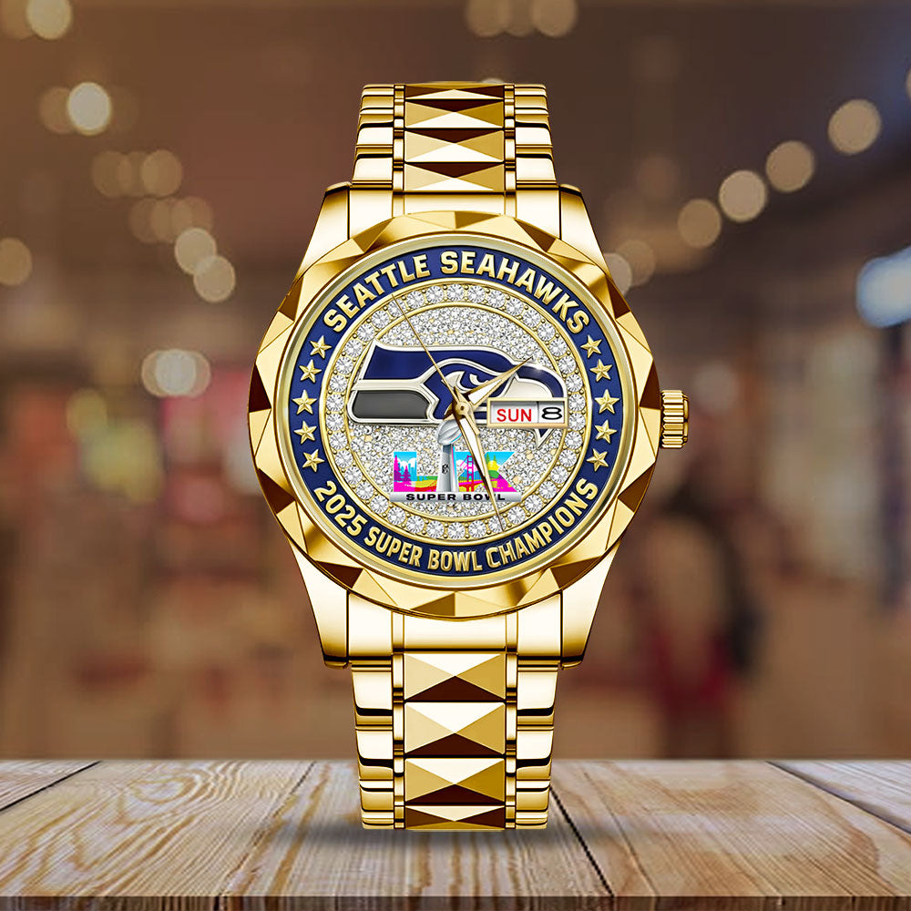 Seattle Seahawks 2025 Super Bowl LX Champions Alloy Luxury Quartz Watch - TMTHU3888