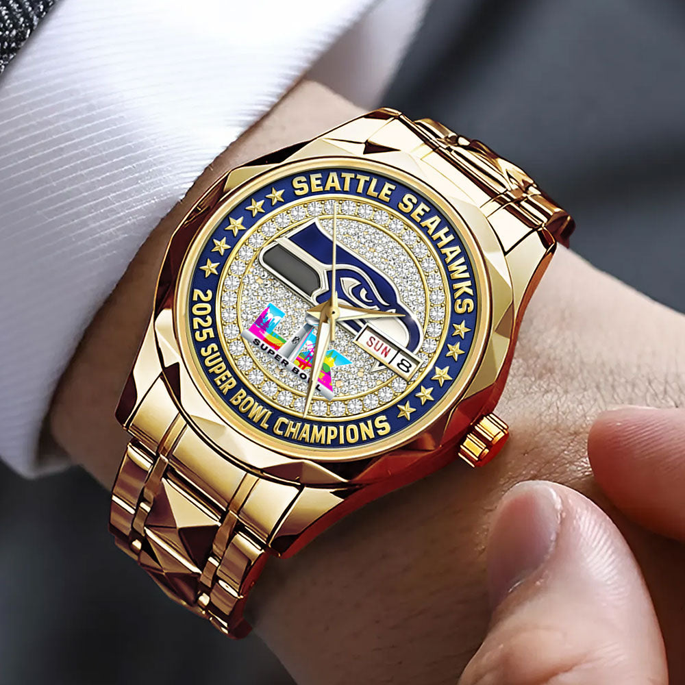 Seattle Seahawks 2025 Super Bowl LX Champions Alloy Luxury Quartz Watch - TMTHU3888