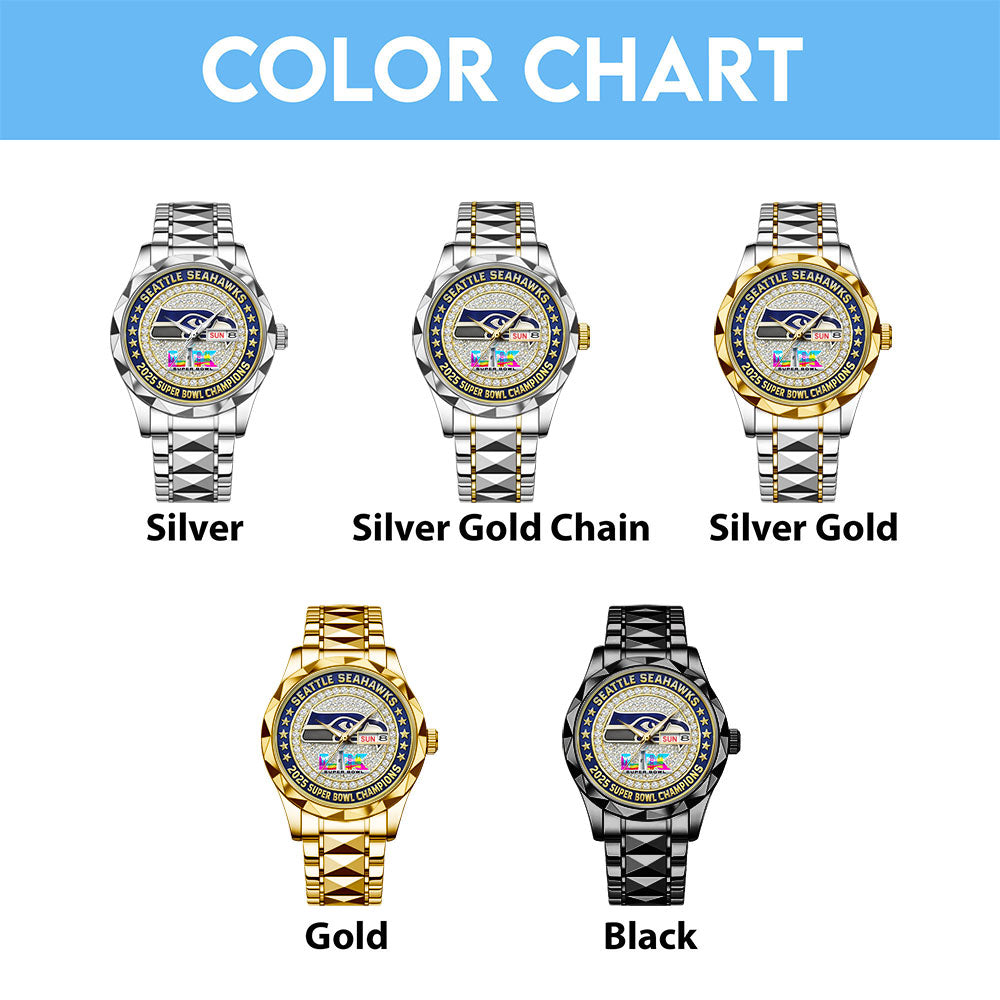 Seattle Seahawks 2025 Super Bowl LX Champions Alloy Luxury Quartz Watch - TMTHU3888