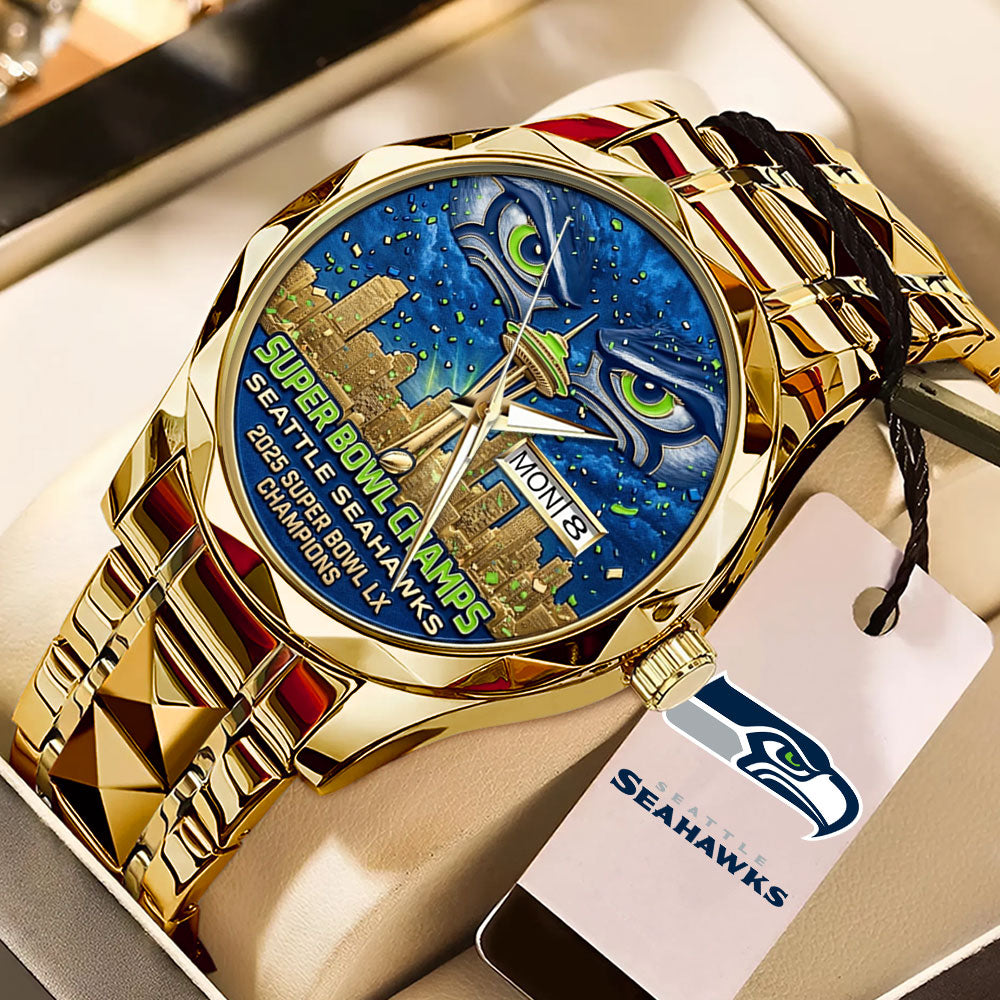 Seattle Seahawks 2025 Super Bowl LX Champions Alloy Luxury Quartz Watch - TMTHU3895