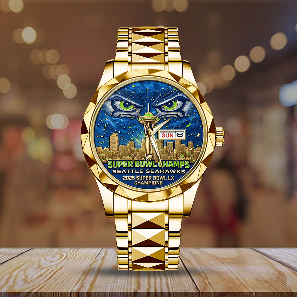 Seattle Seahawks 2025 Super Bowl LX Champions Alloy Luxury Quartz Watch - TMTHU3895