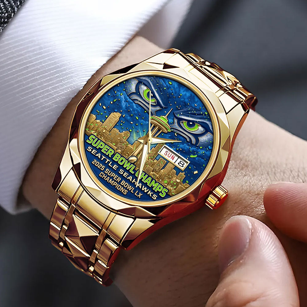Seattle Seahawks 2025 Super Bowl LX Champions Alloy Luxury Quartz Watch - TMTHU3895