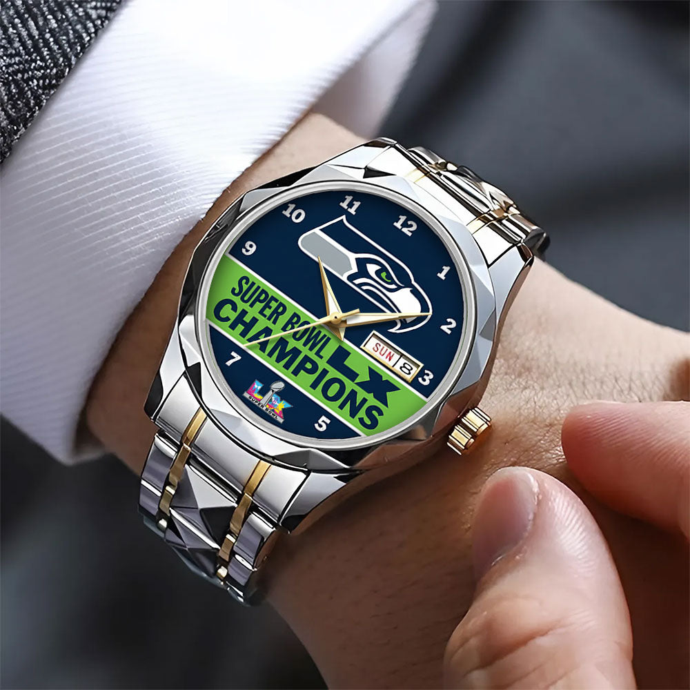 Seattle Seahawks 2025 Super Bowl LX Champions Alloy Luxury Quartz Watch - TANTN20989