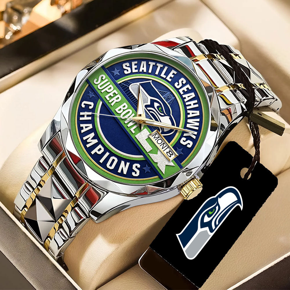 Seattle Seahawks 2025 Super Bowl LX Champions Alloy Luxury Quartz Watch - TANTN21007