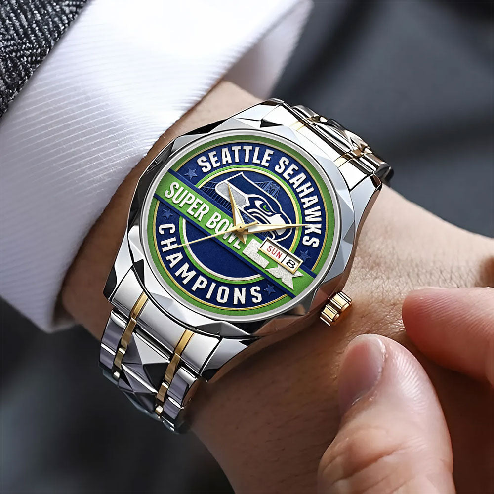 Seattle Seahawks 2025 Super Bowl LX Champions Alloy Luxury Quartz Watch - TANTN21007