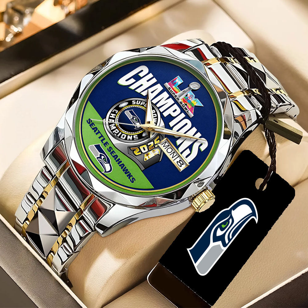 Seattle Seahawks 2025 Super Bowl LX Champions Alloy Luxury Quartz Watch - TANTN21009