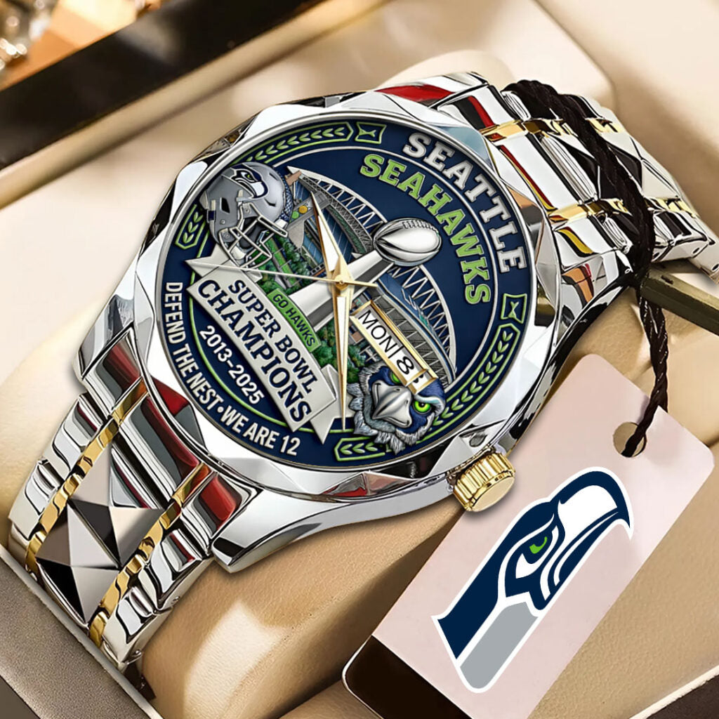 Seattle Seahawks 2025 Super Bowl LX Champions Alloy Luxury Quartz Watch - TANTN21044