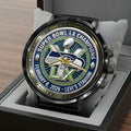 Seattle Seahawks 2025 Super Bowl LX Champions Black Stainless Steel Watch - HOATT16156
