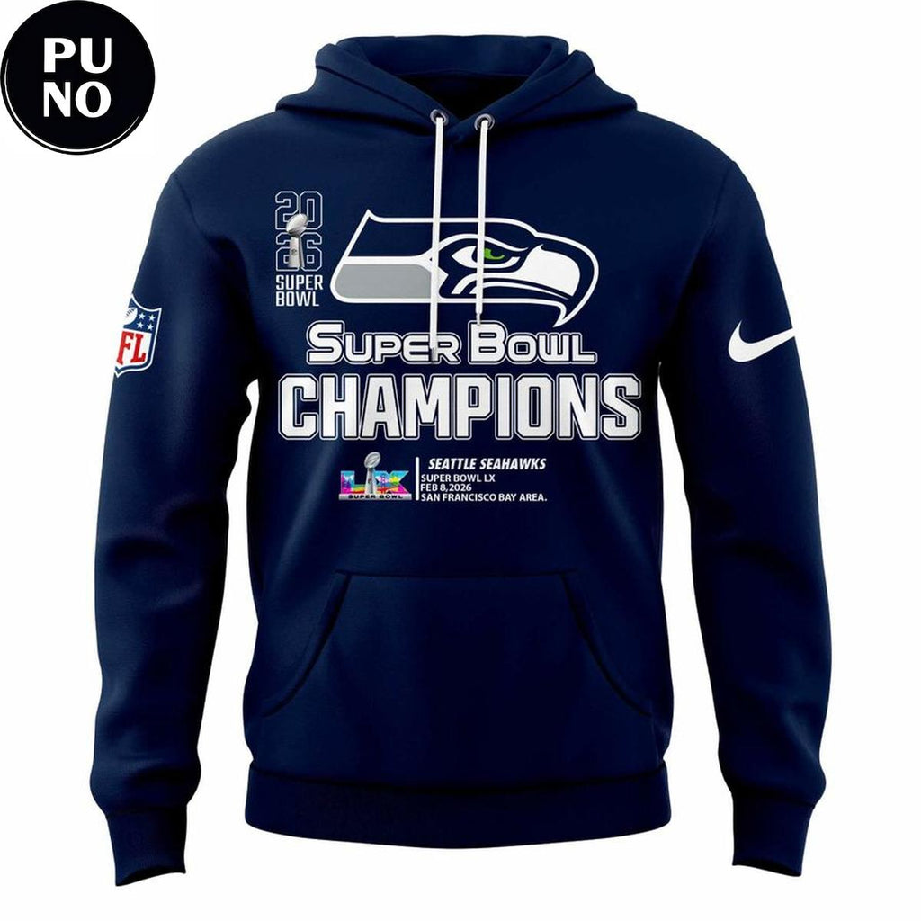 Seattle Seahawks 2026 2 Times Super Bowl Champions NFL Hoodie T-Shirt
