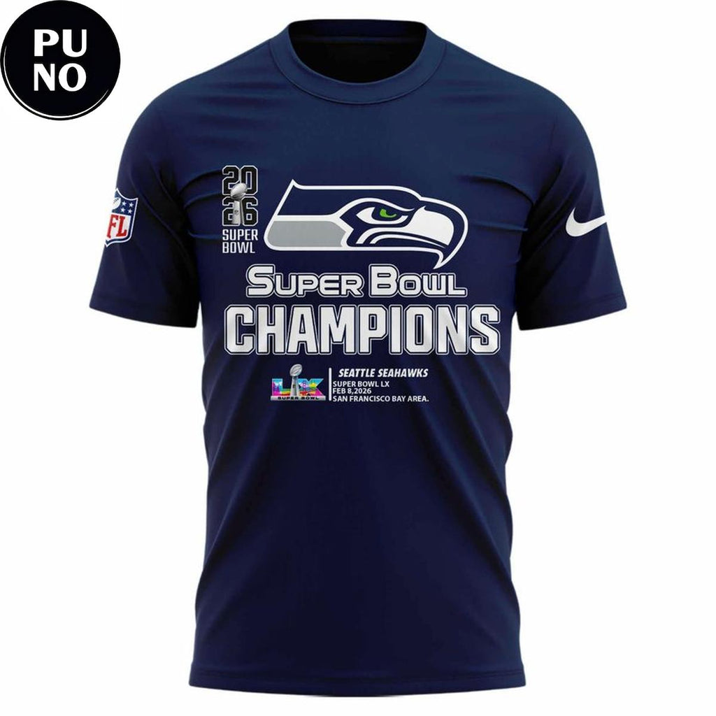 Seattle Seahawks 2026 2 Times Super Bowl Champions NFL Hoodie T-Shirt