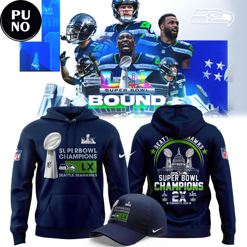 Seattle Seahawks 2x Super Bowl Champions Hoodie T-Shirt