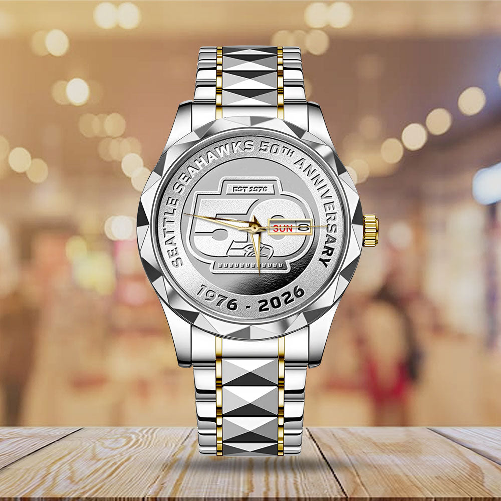 Seattle Seahawks 50th Anniversary Alloy Luxury Quartz Watch - MAITM14448