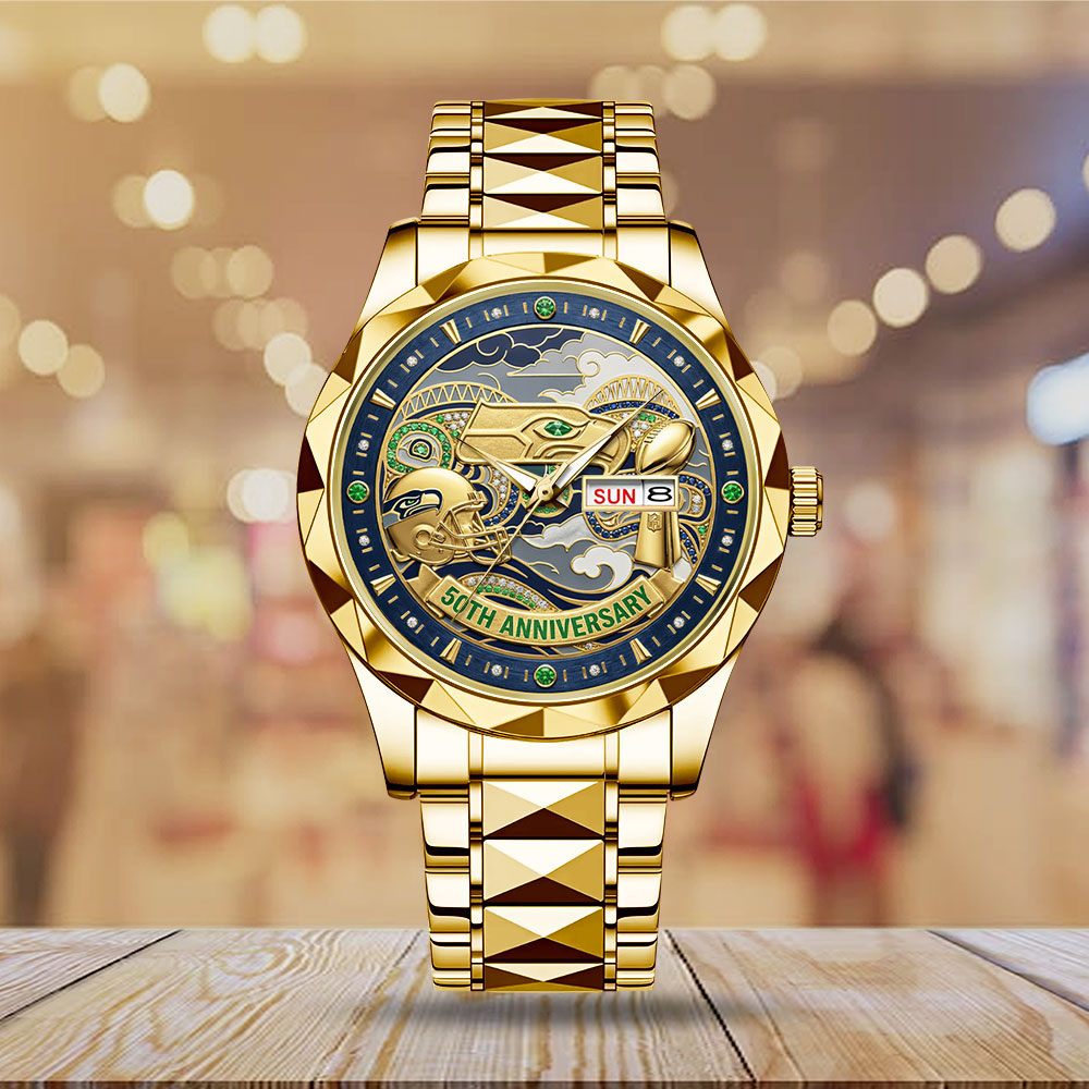 Seattle Seahawks 50th Anniversary Alloy Luxury Quartz Watch - MAITM14462