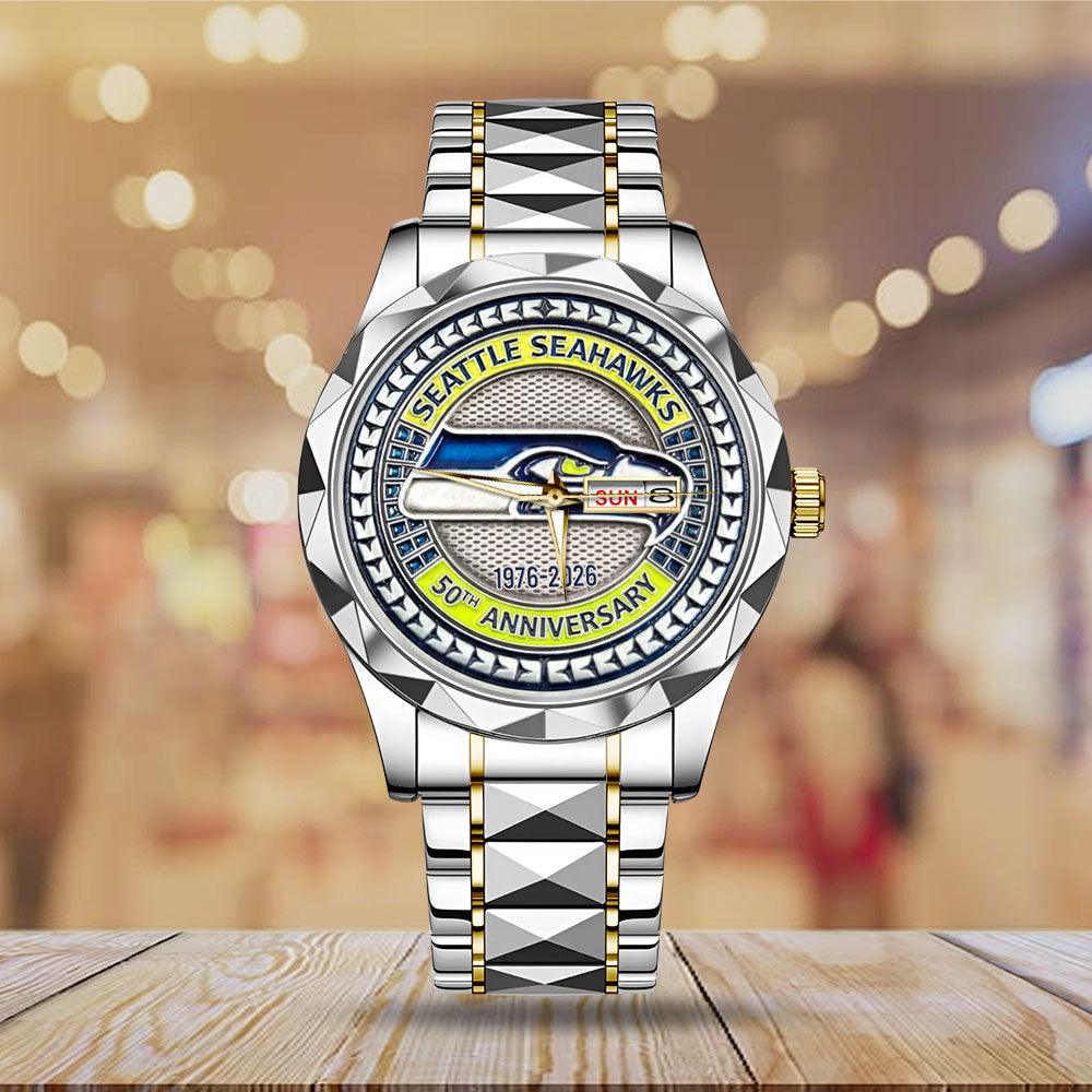 Seattle Seahawks 50th Anniversary Alloy Luxury Quartz Watch - MAITM14639