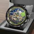 Seattle Seahawks 50th Anniversary Black Stainless Steel Watch - HOATT15730