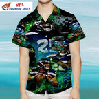 Seattle Seahawks Aloha Shirt Action Packed Player Print