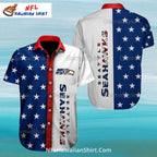 Seattle Seahawks Aloha Shirt American Flag Stars Theme