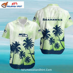 Seattle Seahawks Aloha Shirt Palm Tree Green Beach Design