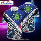 Seattle Seahawks Aloha Shirt Patriotic Blue And White