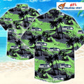Seattle Seahawks Aloha Shirt Tropical Green Palm Beach Theme