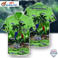 Seattle Seahawks Aloha Shirt Tropical Parrots Palm Island
