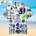 Seattle Seahawks Aloha Shirt White Graffiti Collage