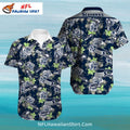 Seattle Seahawks Aloha Shirt With Floral Pattern And Logo