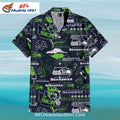 Seattle Seahawks Aloha Shirt With Retro Football Elements