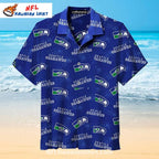 Seattle Seahawks Blue Logo Beach Aloha Shirt