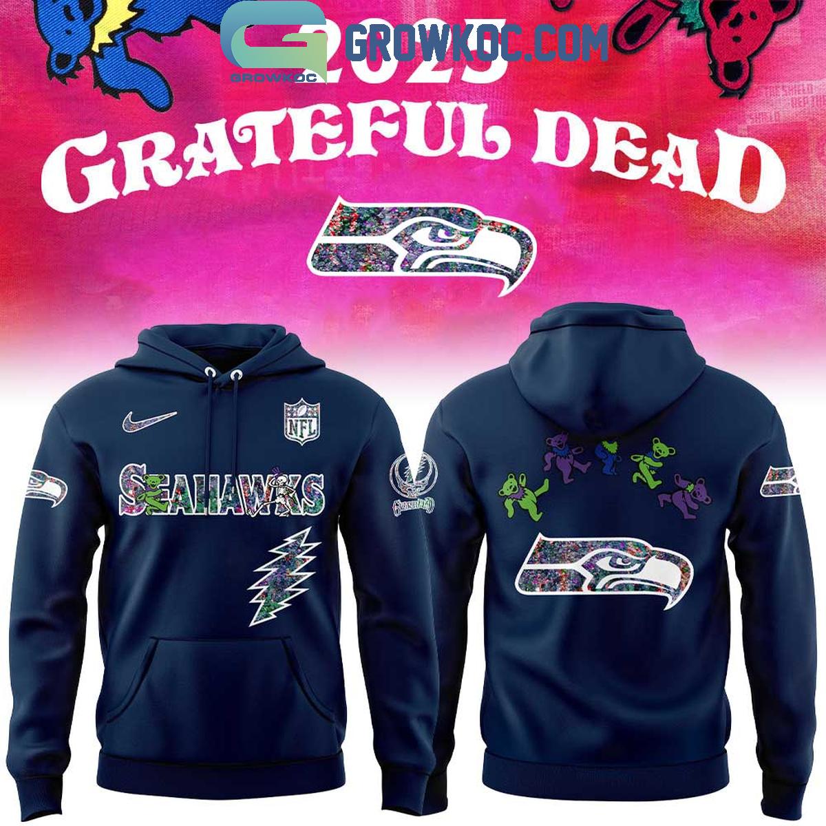 Seattle Seahawks Celebration Grateful Dead 60 Years 2025 Hoodie Shirt