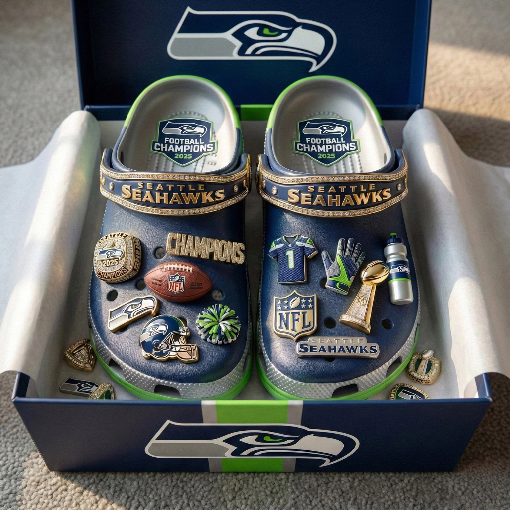 Seattle Seahawks Champion Croc Charms