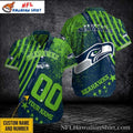 Seattle Seahawks Electric Lime Splatter Custom Name Hawaiian Shirt