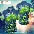 Seattle Seahawks Haunted Forest Button-Up Aloha Shirt