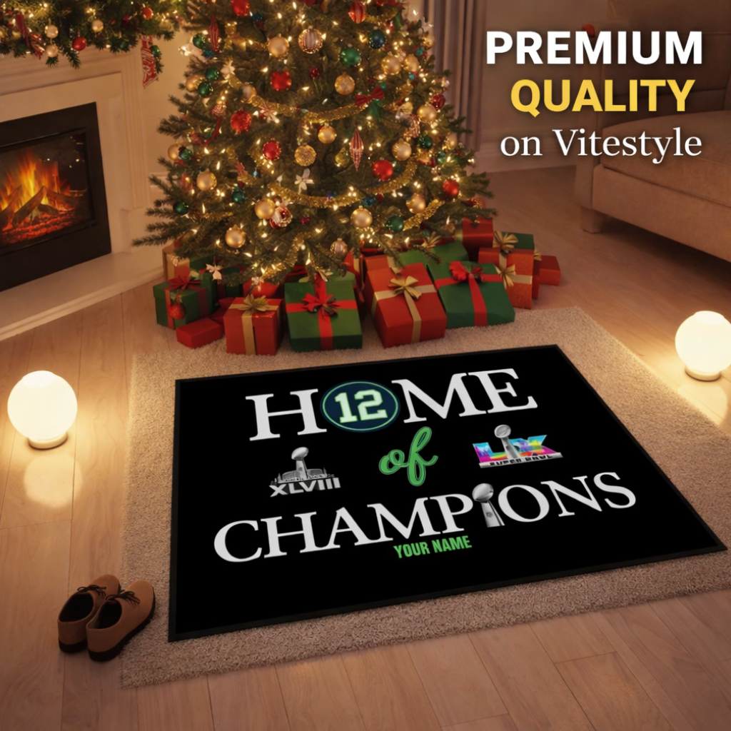 Seattle Seahawks Home of Champions for 12s Fans Custom Doormat
