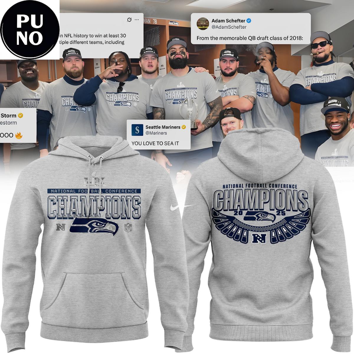 Seattle Seahawks NFC Champions Locker Room Trophy Hoodie Shirt