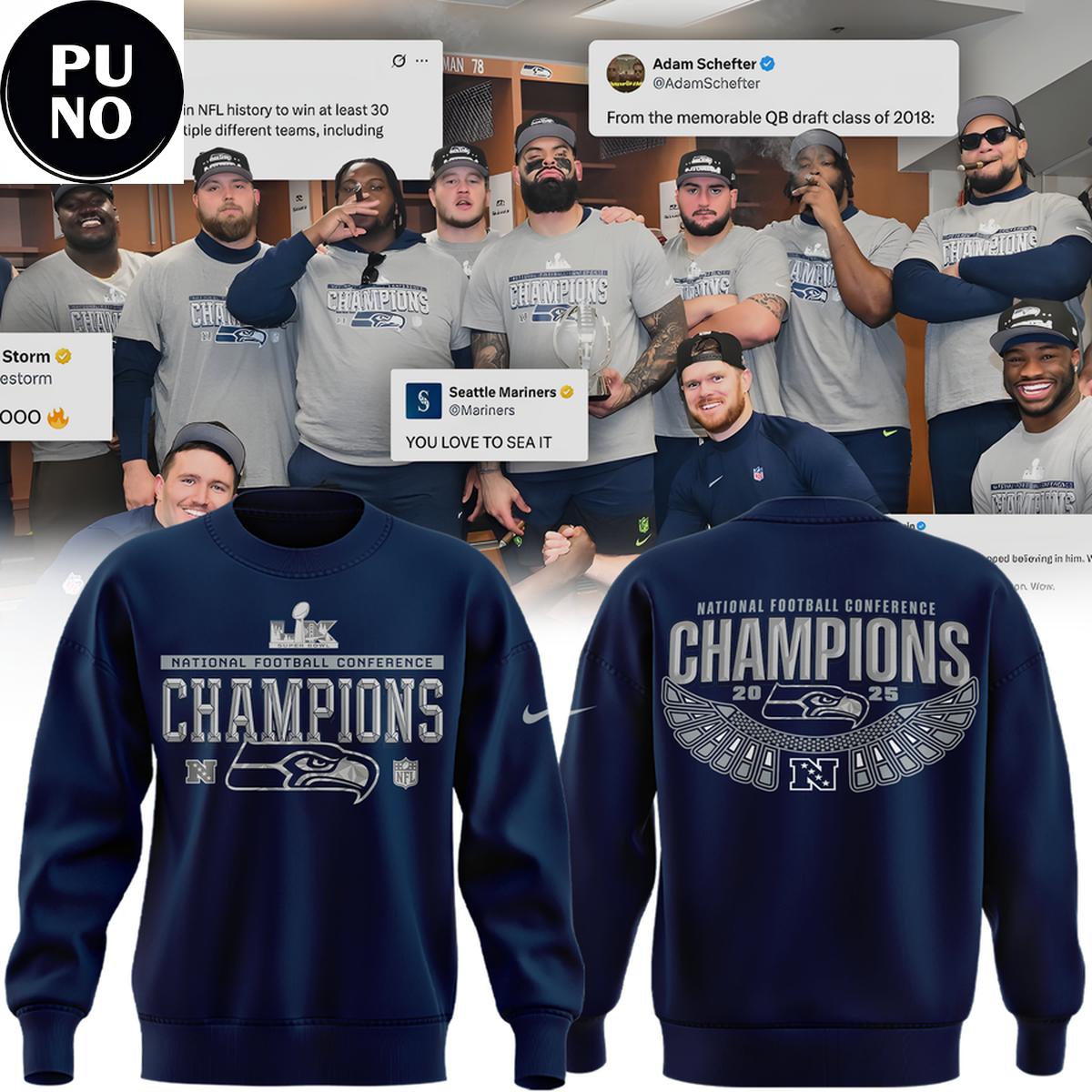 Seattle Seahawks NFC Champions Locker Room Trophy Hoodie Shirt