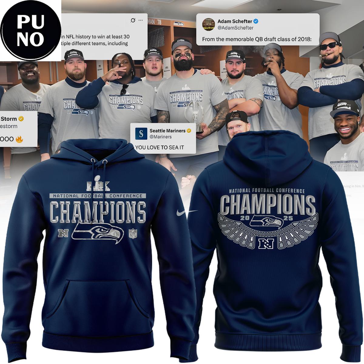 Seattle Seahawks NFC Champions Locker Room Trophy Hoodie Shirt