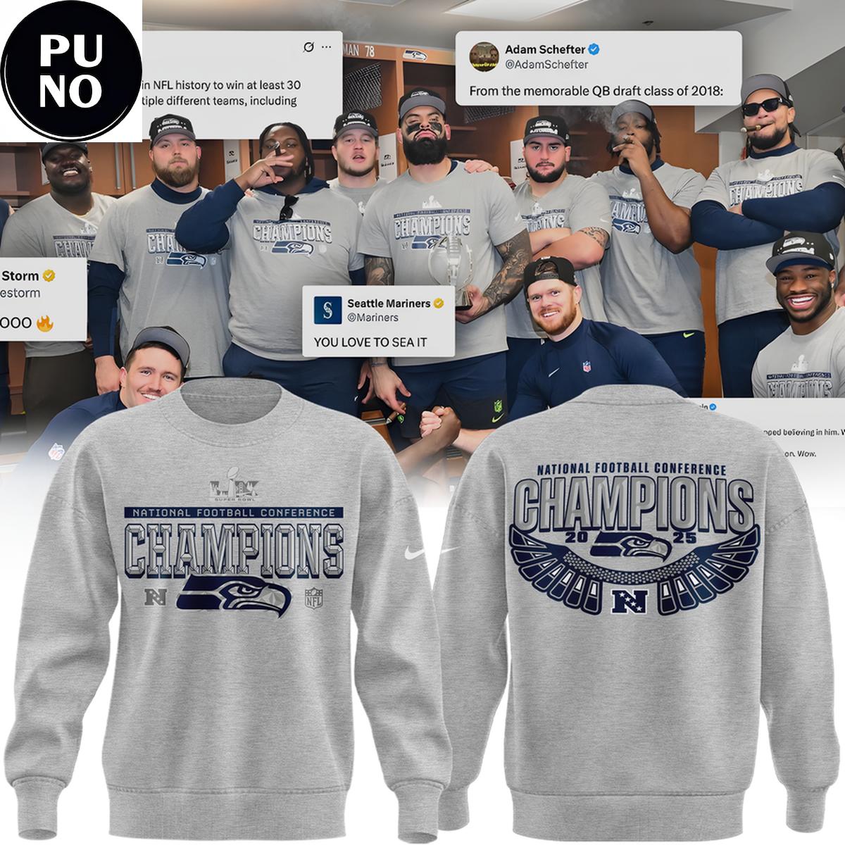 Seattle Seahawks NFC Champions Locker Room Trophy Hoodie Shirt