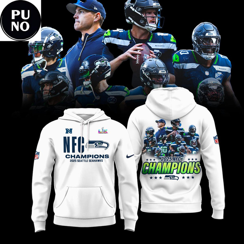 Seattle Seahawks NFC Champions Locker Room Trophy Super Bowl LX Hoodie T-Shirt