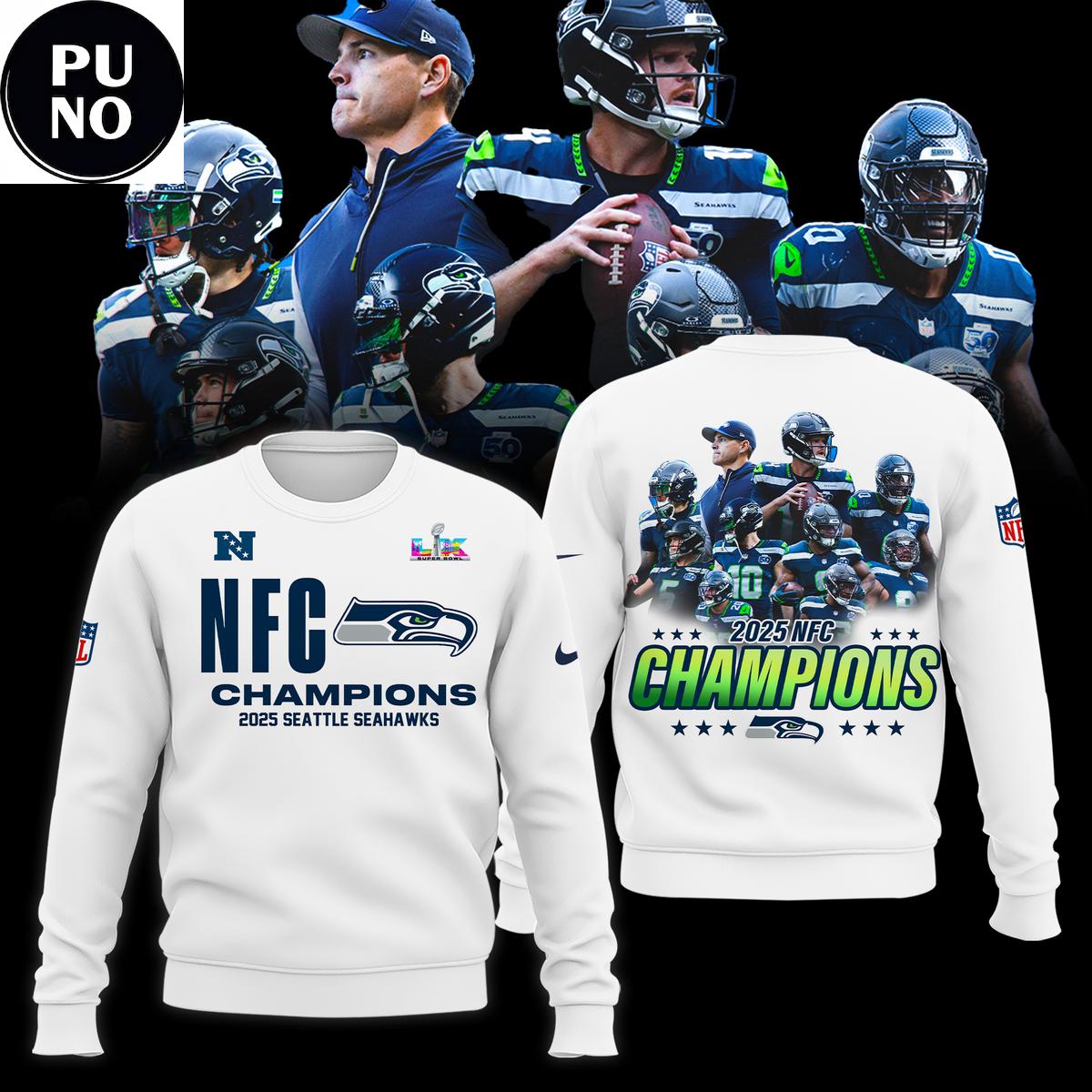 Seattle Seahawks NFC Champions Locker Room Trophy Super Bowl LX Hoodie T-Shirt