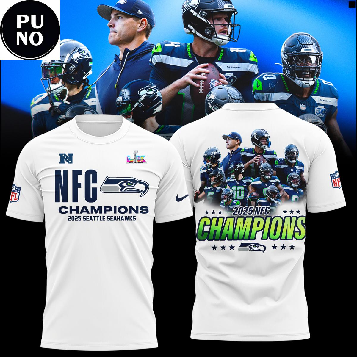 Seattle Seahawks NFC Champions Locker Room Trophy Super Bowl LX Hoodie T-Shirt