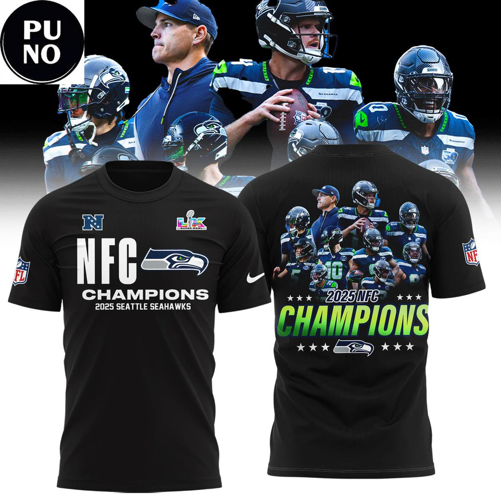 Seattle Seahawks NFC Champions Locker Room Trophy Super Bowl LX Hoodie T-Shirt
