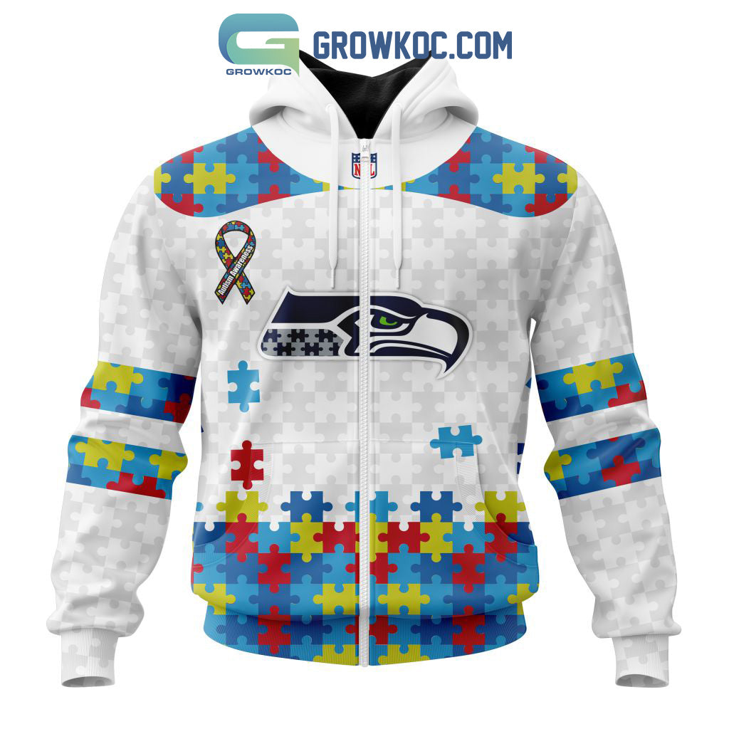 Seattle Seahawks NFL Autism Awareness Personalized Hoodie T Shirt