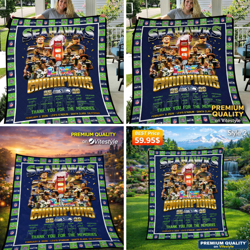 Seattle Seahawks Super Bowl 2026 Quilt Blanket
