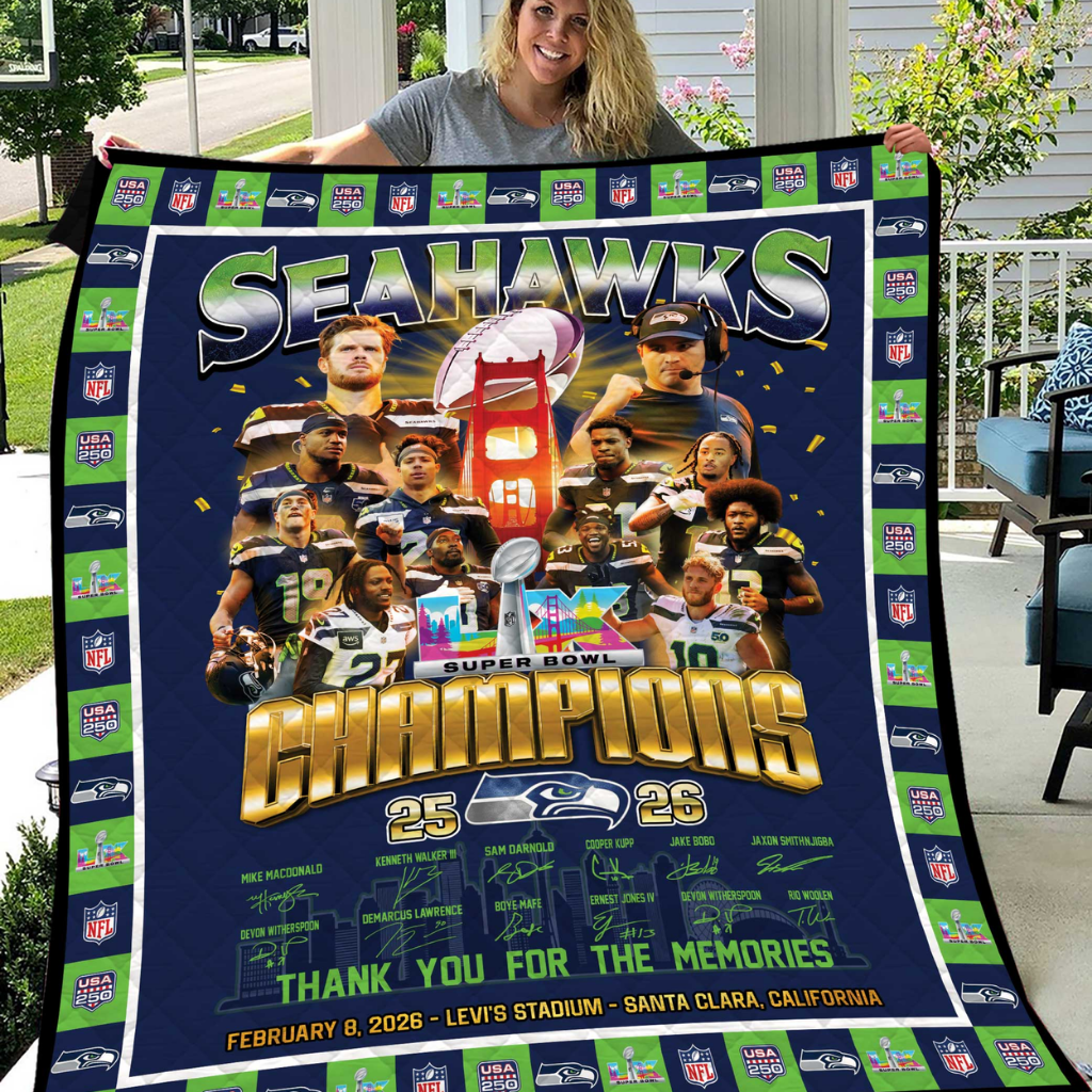 Seattle Seahawks Super Bowl 2026 Quilt Blanket